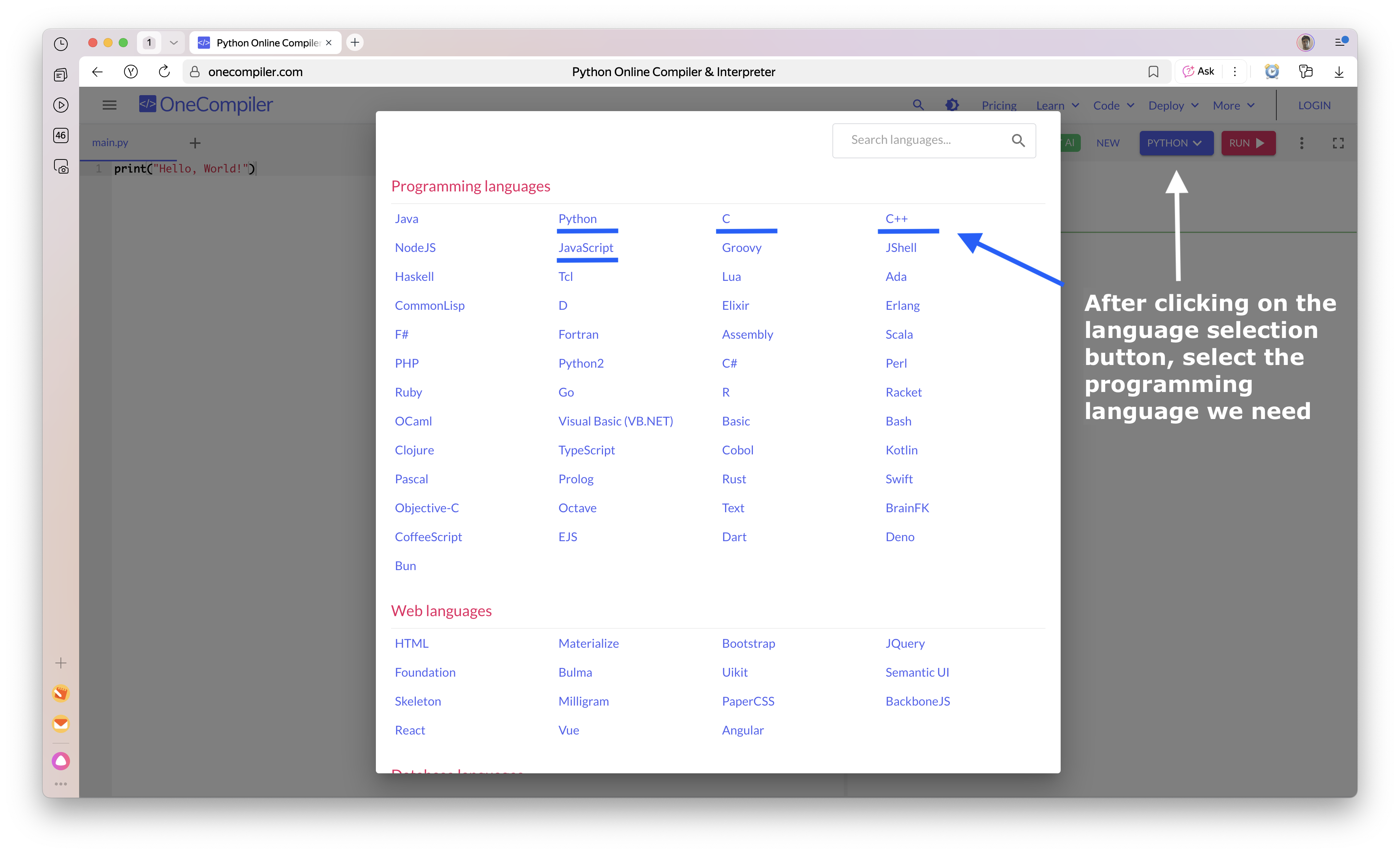 Online-sandbox-switching-language