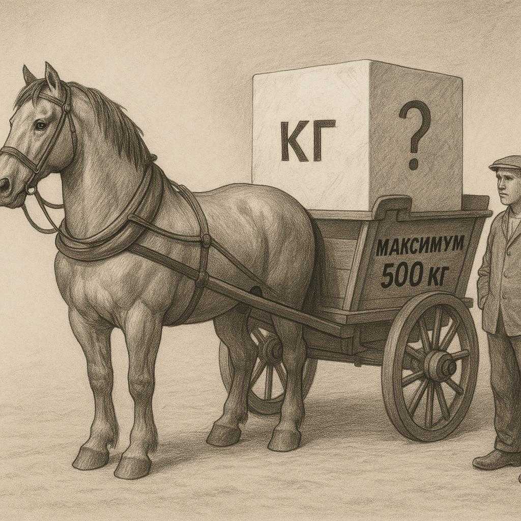 Лошадь и куб из мрамора